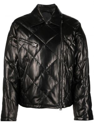Pikowana kurtka skórzana Tom Ford czarna