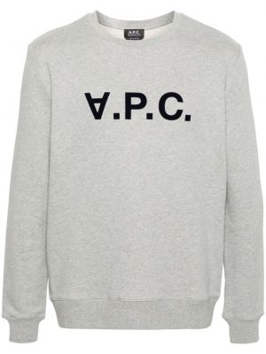 Sweatshirt aus baumwoll mit print A.p.c. grau
