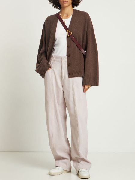 Bavlnené rovné nohavice Isabel Marant biela