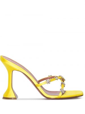 Mules con cristalli Amina Muaddi giallo