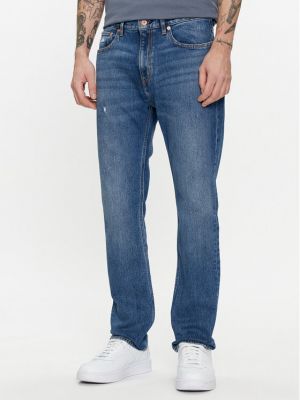 Priliehavé džínsy s rovným strihom Hugo modrá