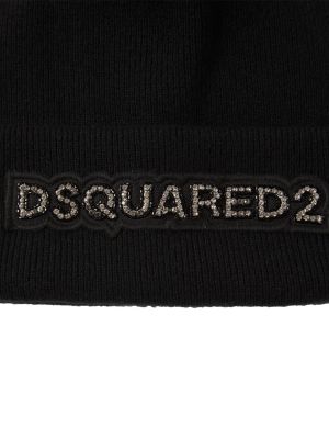 Vlněný čepice Dsquared2 černý
