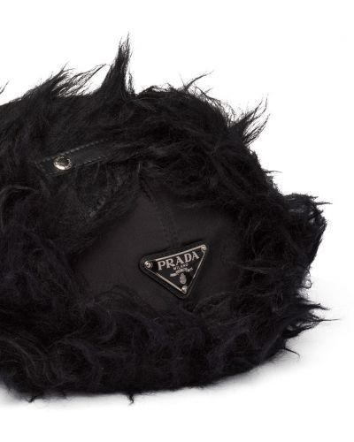 Gorra de lana mohair Prada negro