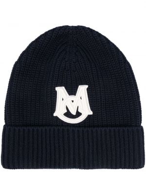 Megztas medvilninis kepurė Moncler mėlyna