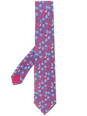 Corbata con estampado Hermès rosa