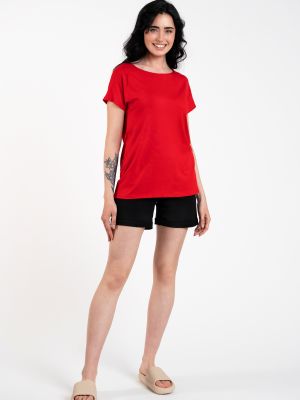 Bluzka z krótkim rękawem Italian Fashion czerwona