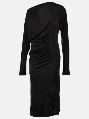 Μίντι φόρεμα από ζέρσεϋ Khaite μαύρο