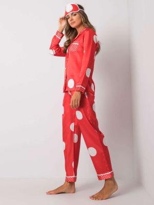 Pikčasta pižama Fashionhunters rdeča