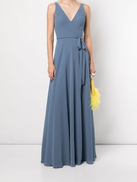 Ärmelloses kleid mit v-ausschnitt Marchesa Notte Bridesmaids blau