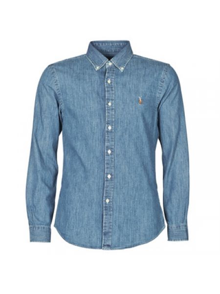 Koszula jeansowa slim fit z długim rękawem Polo Ralph Lauren niebieska