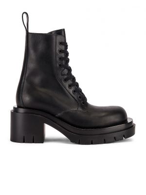 Кружевные ботинки на шнуровке Bottega Veneta черные