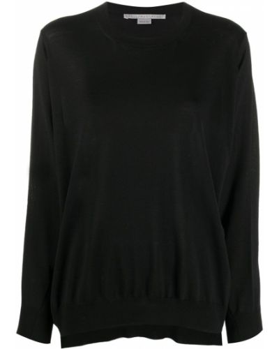Вълнен пуловер с кръгло деколте Stella Mccartney черно