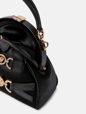 Satin shopper handtasche Versace schwarz