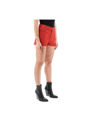 Pantalones cortos vaqueros con estampado de cachemira Etro rojo