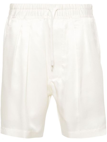 Shorts de sport en soie plissées Tom Ford blanc