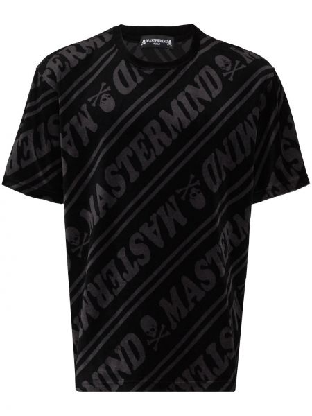 Terciopelo camiseta con estampado Mastermind Japan gris