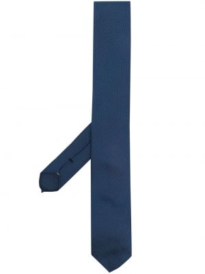 Krawat żakardowy pleciony Boss niebieski