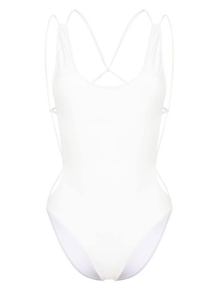 Nėriniuotas maudymosi kostiumėlis su raišteliais Isabel Marant balta