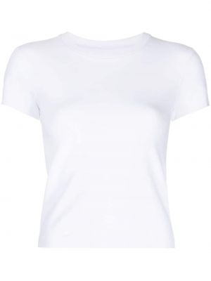 Koszulka bawełniana z okrągłym dekoltem Re/done biała