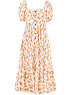 Bavlněné mini šaty s potiskem Pitusa - bílá