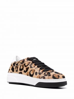 Schnür sneaker mit print mit leopardenmuster Dsquared2 braun