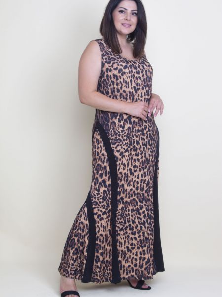 Rochie lunga cu model leopard şans
