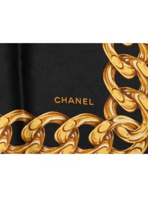 Bufanda de seda Chanel Vintage negro