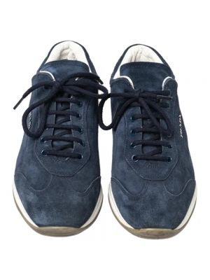 Sneakersy zamszowe Prada Vintage niebieskie