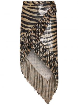 Spódnica midi z falbankami asymetryczna Rabanne