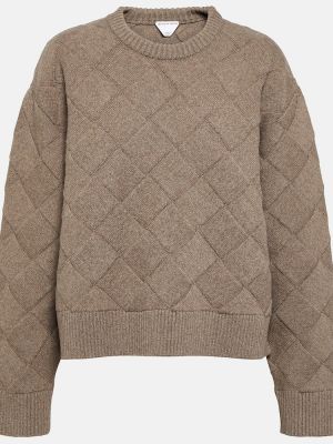 Sweter wełniany Bottega Veneta szary