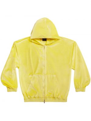 Samt hoodie mit reißverschluss Balenciaga gelb
