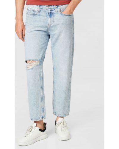Traperice ravnih nogavica Calvin Klein Jeans plava