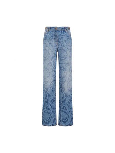 Niebieskie proste jeansy Versace