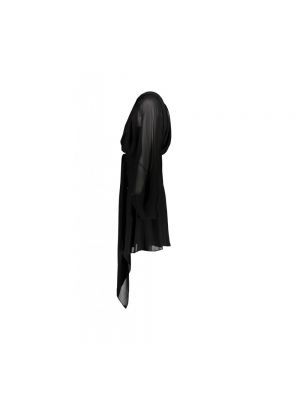 Sukienka mini szyfonowa z długim rękawem Maison Margiela czarna