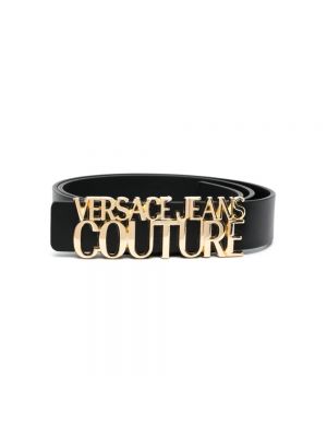 Pasek w paski Versace Jeans Couture czarny
