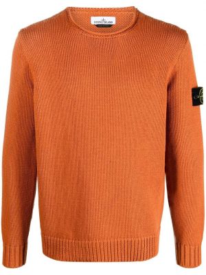Плетен пуловер Stone Island оранжево