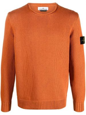 Tröja i stickad Stone Island orange