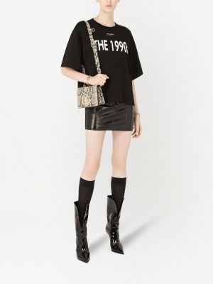 Krajkové šněrovací mini sukně Dolce & Gabbana černé