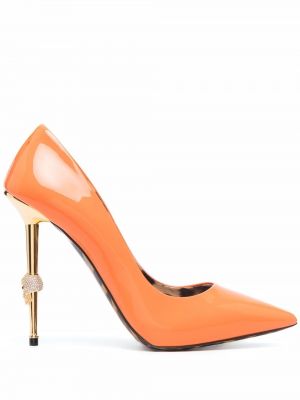 Ниски обувки с ток с висок ток Philipp Plein оранжево