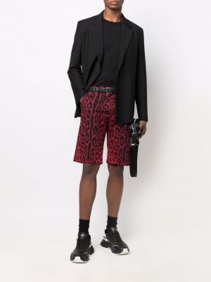 Shorts mit print mit leopardenmuster Dolce & Gabbana rot