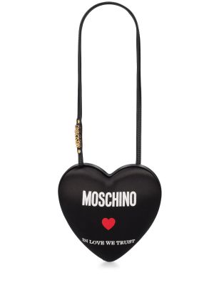 Saténová kabelka Moschino čierna