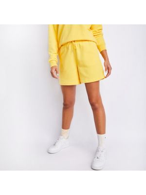 Shorts en polaire en coton Cozi jaune