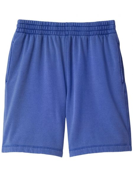 Pamučne kratke hlače s vezom Burberry plava