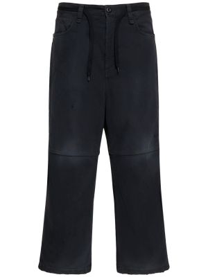 Pantalones de algodón de algodón Balenciaga negro