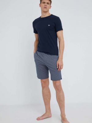 Памучна пижама с принт Emporio Armani Underwear