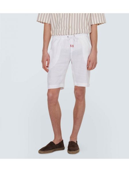 Pantalones cortos de lino Kiton blanco
