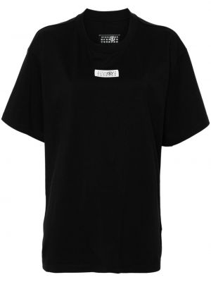 T-shirt en coton à imprimé Mm6 Maison Margiela noir
