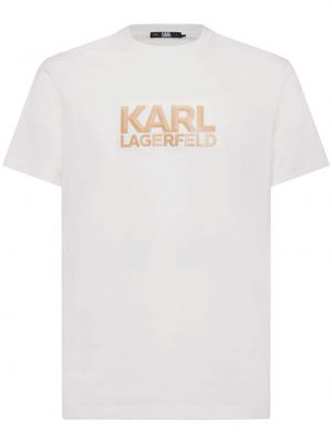 Puuvillased t-särk Karl Lagerfeld valge