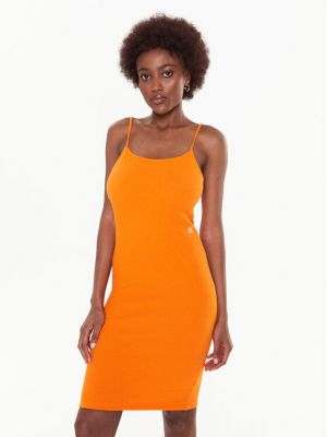 Traper haljina slim fit Calvin Klein Jeans narančasta