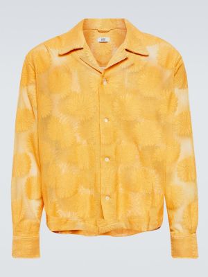 Βαμβακερό πουκάμισο με δαντέλα Bode χρυσό